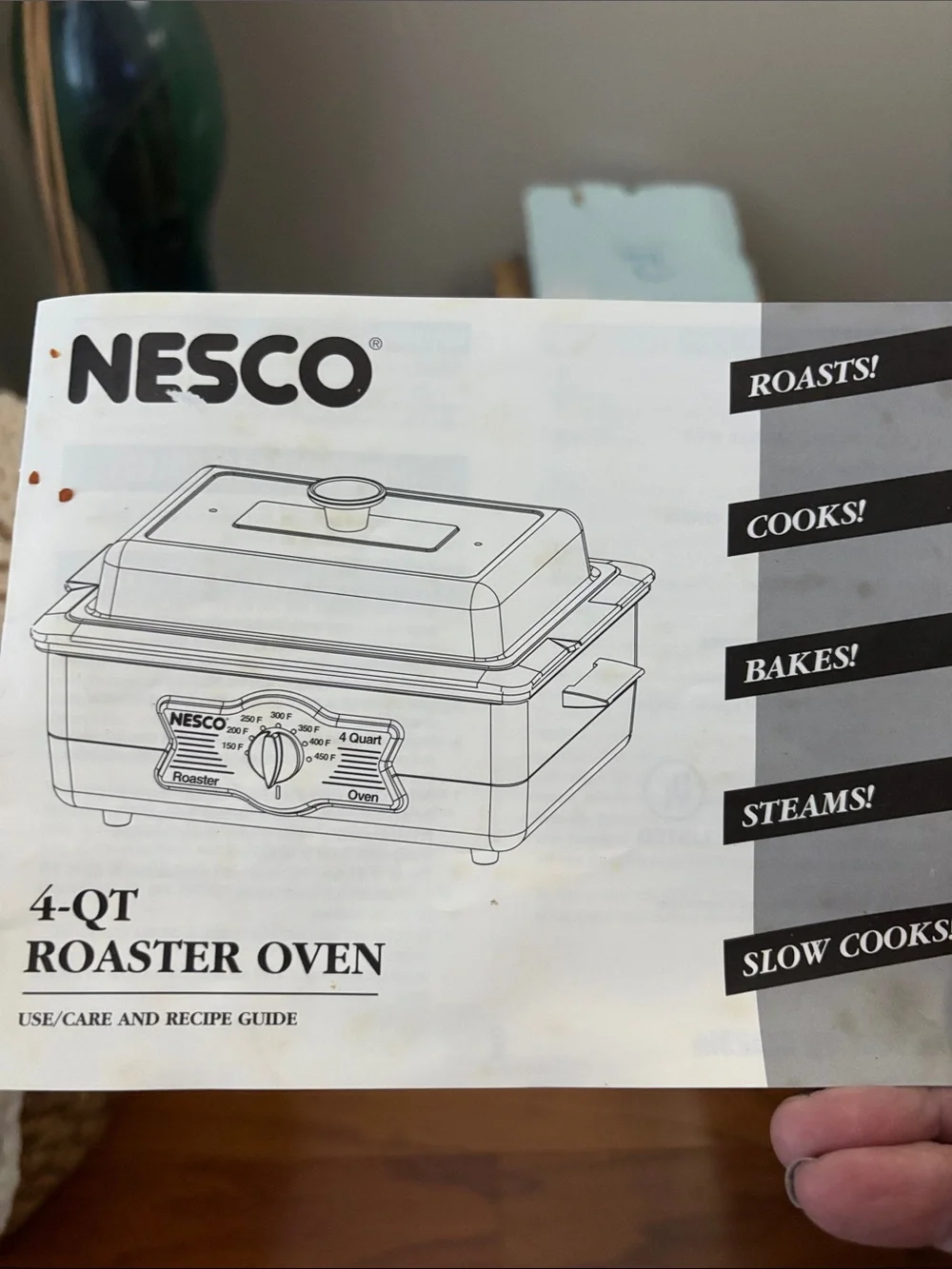 Nesco 4-Qt Roaster Oven Roasts, Bakes, Steams, Slow Cooks, etc